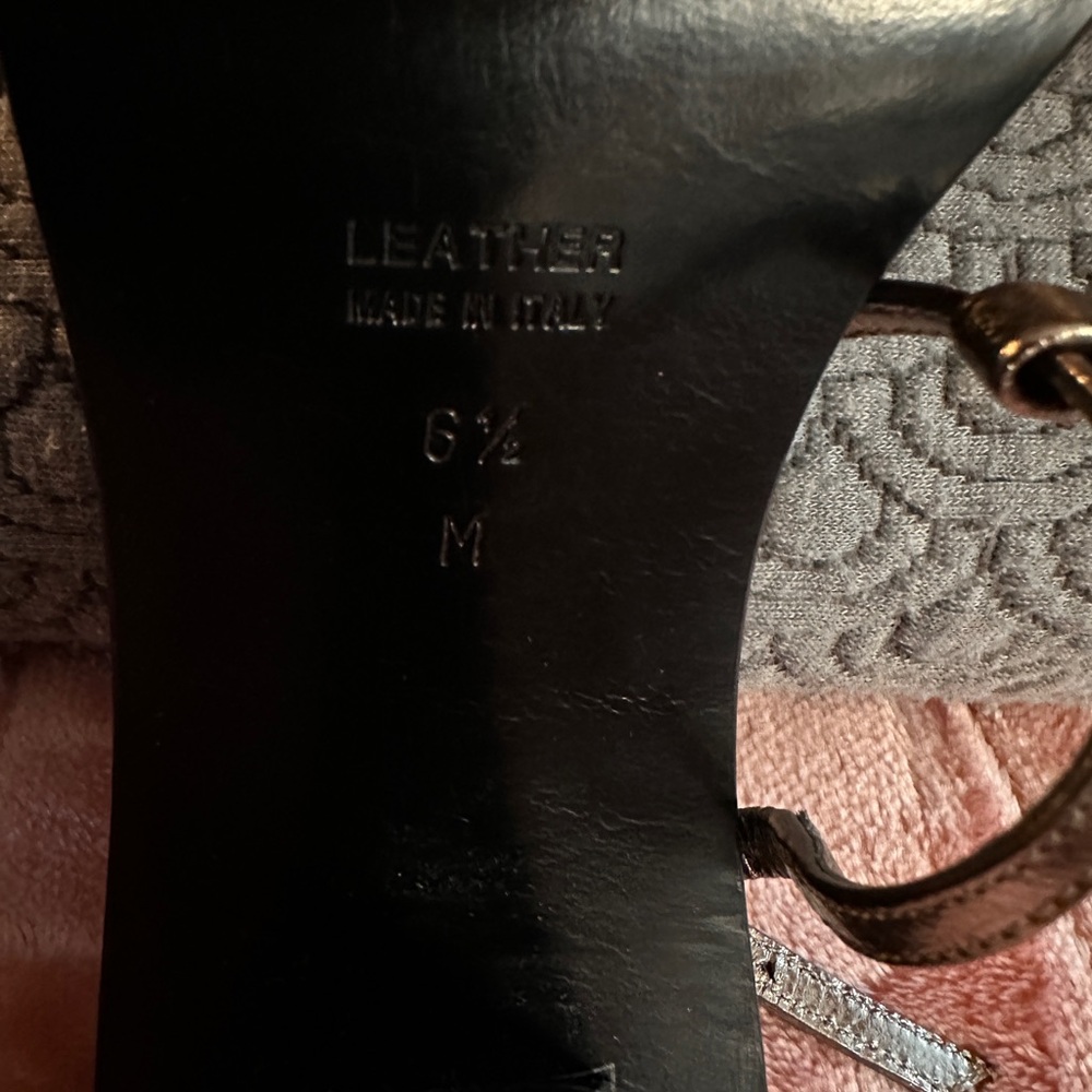 YSL Silver Chain Strappy Sandals 6.5 | Yves Saint Laurent Metallic Heels - Picture 8 of 11